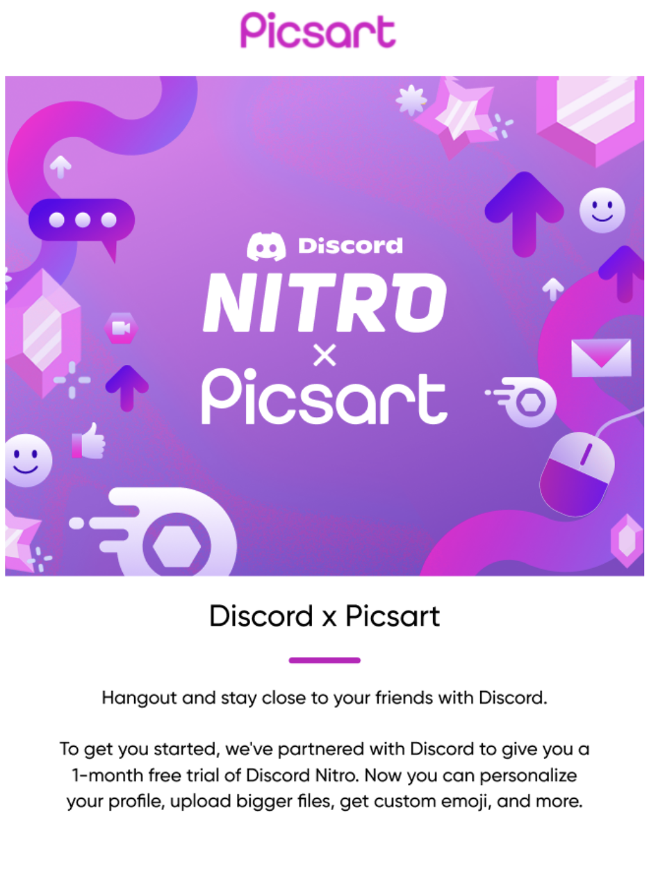 Discord Nitro x Picsart – 美易